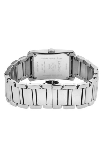 Shop Gv2 Luino Rectangle Diamond Dial Bracelet Watch, 29.5mm In Silver