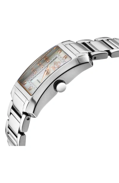 Gv2 Luino Rectangle Diamond Dial Bracelet Watch, 29.5mm In Silver