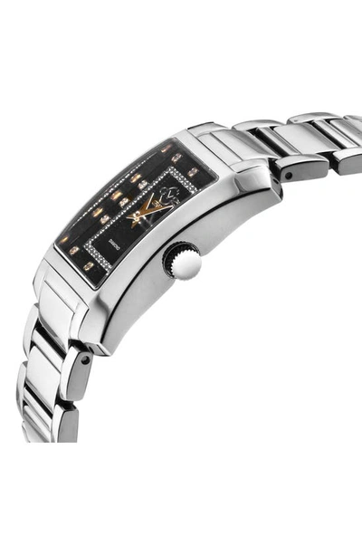 Shop Gv2 Luino Rectangle Diamond Dial Bracelet Watch, 29.5mm In Silver