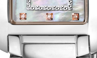 Gv2 Luino Rectangle Diamond Dial Bracelet Watch, 29.5mm In Silver
