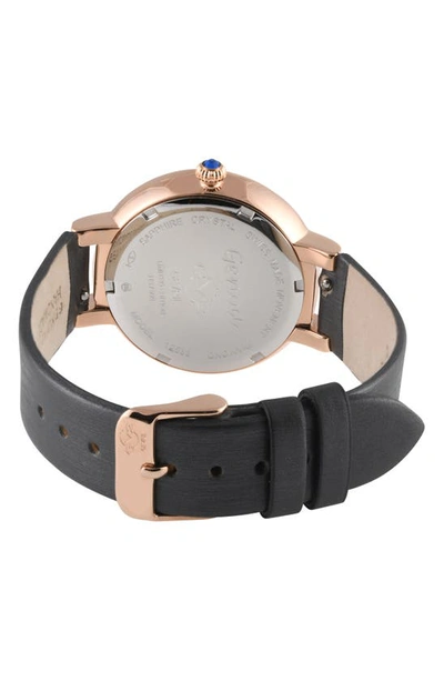 Gv2 Genoa Diamond Dial Leather Strap Watch, 37mm In Gray