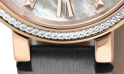Gv2 Genoa Diamond Dial Leather Strap Watch, 37mm In Gray
