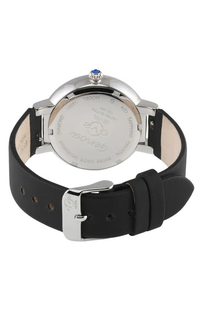Shop Gv2 Genoa Diamond Dial Leather Strap Watch, 37mm In Black