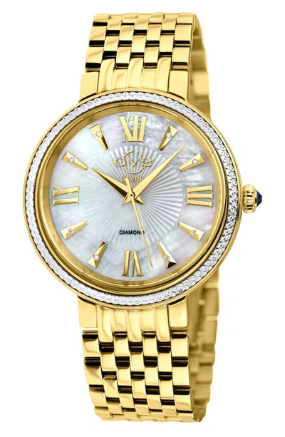 Gv2 Genoa Diamond Dial Bracelet Watch, 37mm In Gold