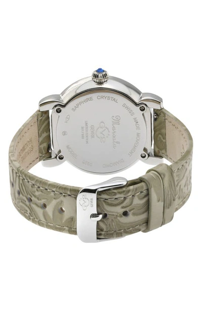 Gv2 Marsala Diamond Dial Leather Strap Watch, 37mm In Beige