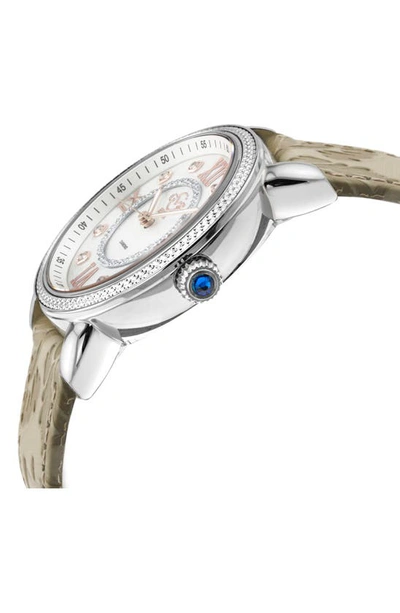Gv2 Marsala Diamond Dial Leather Strap Watch, 37mm In Beige