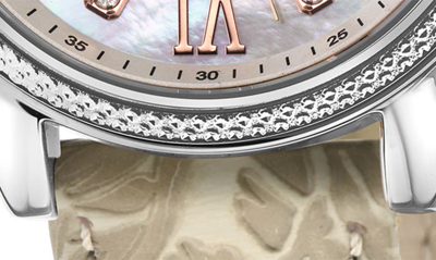 Gv2 Marsala Diamond Dial Leather Strap Watch, 37mm In Beige