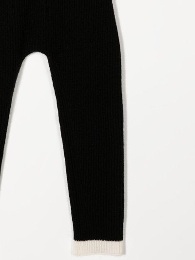 Shop Cashmere In Love Contrast-trim Cashmere Leggings In Black