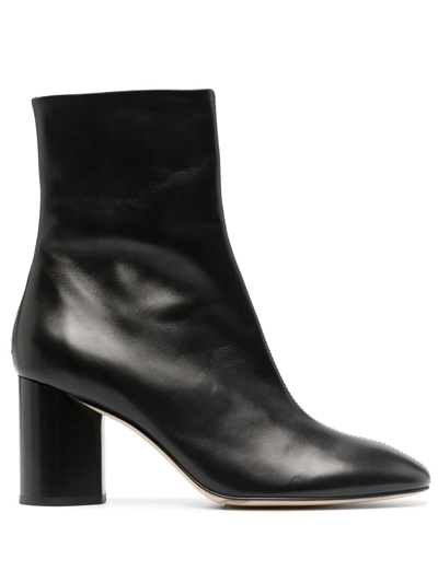 Shop Aeyde Alena Leather Ankle Boots In Black