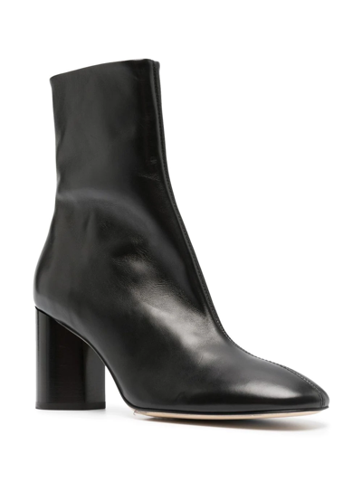 Shop Aeyde Alena Leather Ankle Boots In Black