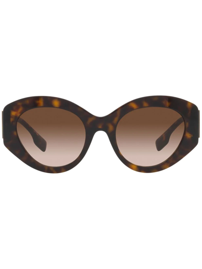 Shop Burberry Eyewear Sophia Cat-eye Frame Sunglasses In Brown