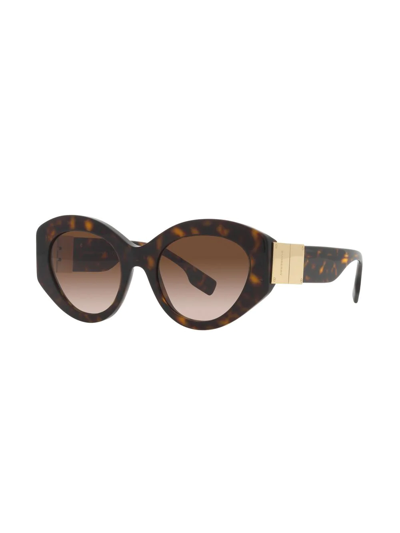Shop Burberry Eyewear Sophia Cat-eye Frame Sunglasses In Brown