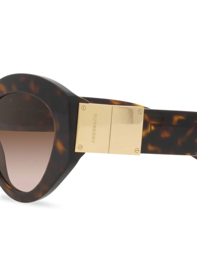 Shop Burberry Eyewear Sophia Cat-eye Frame Sunglasses In Brown