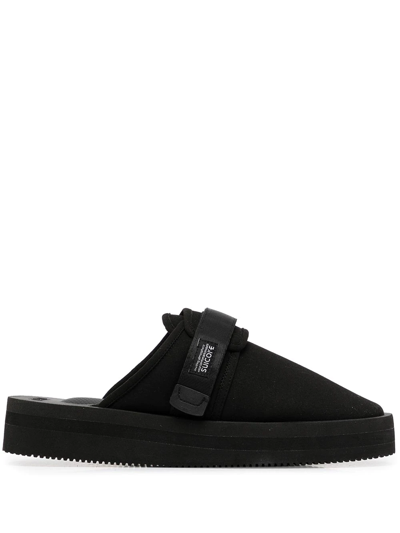 Shop Suicoke Zavo-vpo Touch-strap Sandals In Black