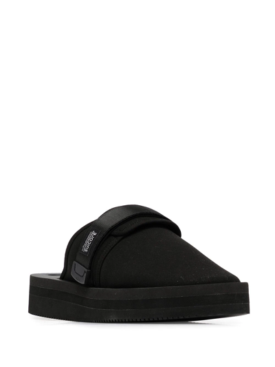 Shop Suicoke Zavo-vpo Touch-strap Sandals In Black