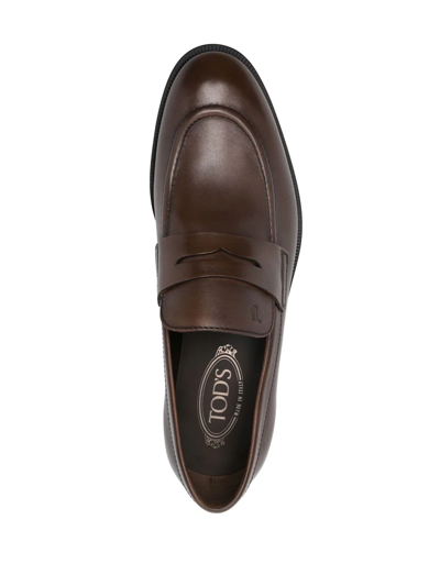 Shop Tod's Penny Slip-on Loafers In Brown