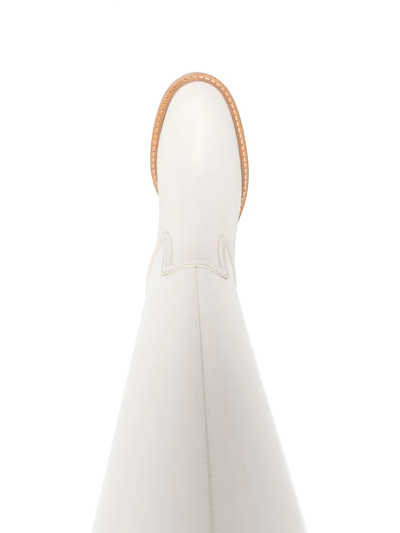 Shop Chloé Knee-length Slip-on Boots In Neutrals
