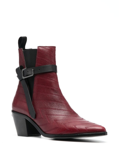 Shop Zadig & Voltaire Buckle-fastened Ankle Boots In Red