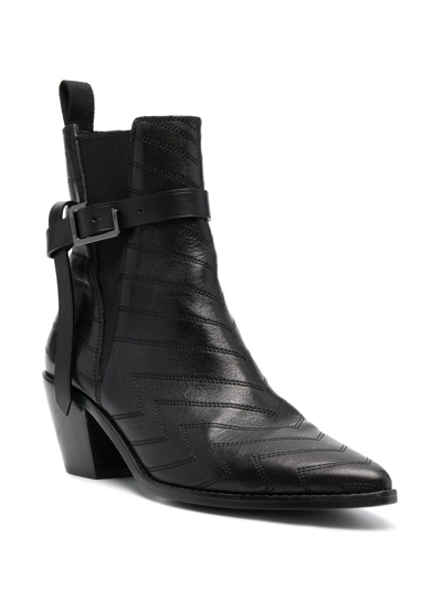 Shop Zadig & Voltaire Leather Cuban Ankle Boots In Black