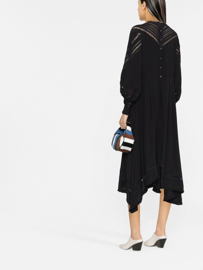 Shop Zadig & Voltaire Lace-panel Long-sleeve Dress In Black