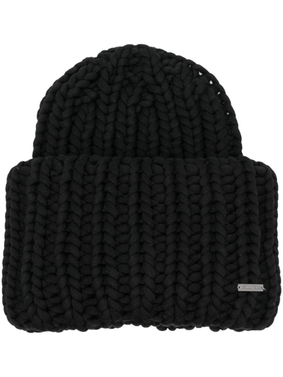Shop Dsquared2 Ribbed-knit Beanie Hat In Black