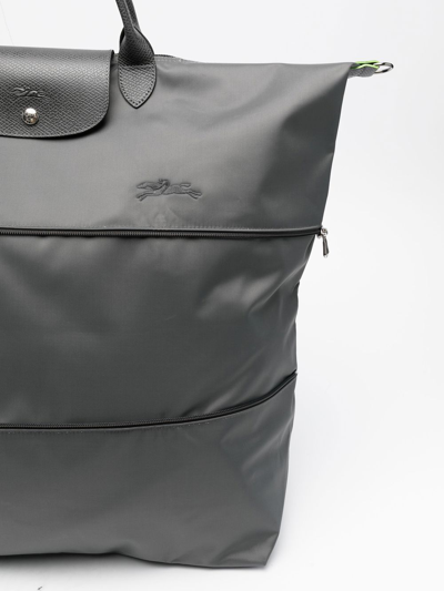 Shop Longchamp Le Pliage Expandable Travel Bag In Grey