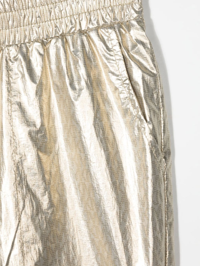 Michael Kors Metallic-sheen Track Pants In Neutrals