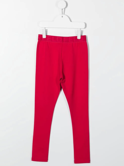 Karl Lagerfeld Logo-print Branded-waistband Leggings In Pink