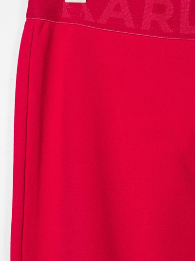 Karl Lagerfeld Logo-print Branded-waistband Leggings In Pink
