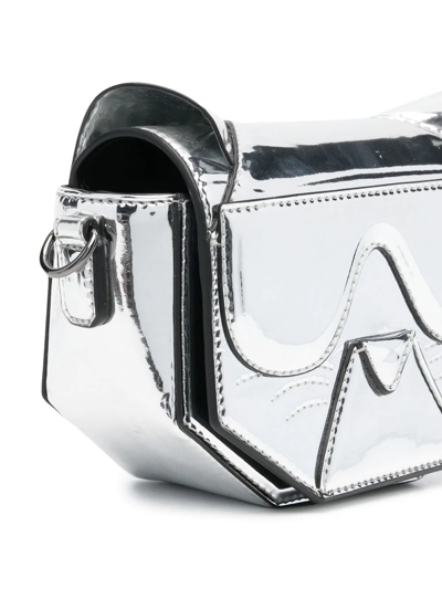 Shop Karl Lagerfeld Cyber Choupette Crossbody Bag In Silver