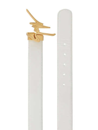 Shop Giuseppe Zanotti Signature-logo Buckle Belt In White