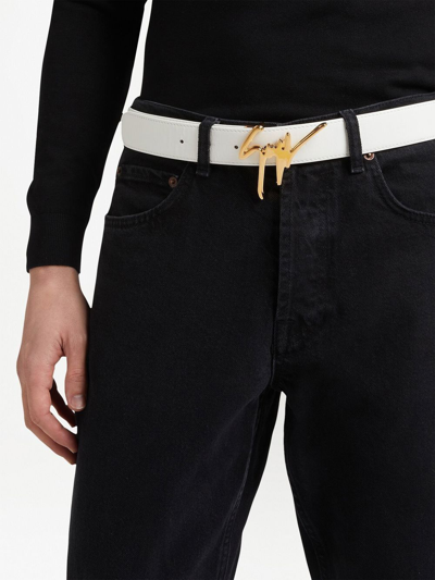 Shop Giuseppe Zanotti Signature-logo Buckle Belt In White