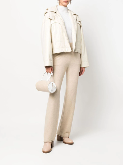 Manu Atelier Cylinder Two-tone Tote In Neutrals