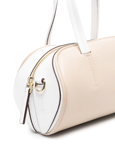 Manu Atelier Cylinder Two-tone Tote In Neutrals