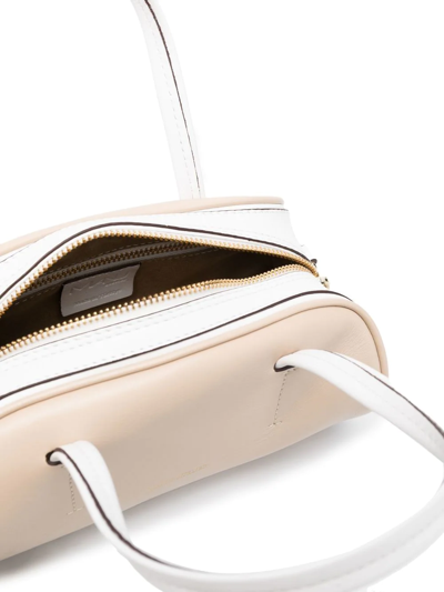 Manu Atelier Cylinder Two-tone Tote In Neutrals