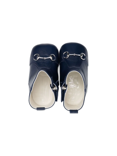 Shop Gucci Aisha Horsebit-buckle Boots In Blue