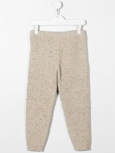 Shop Alanui Northern Island Knitted Trousers In Neutrals