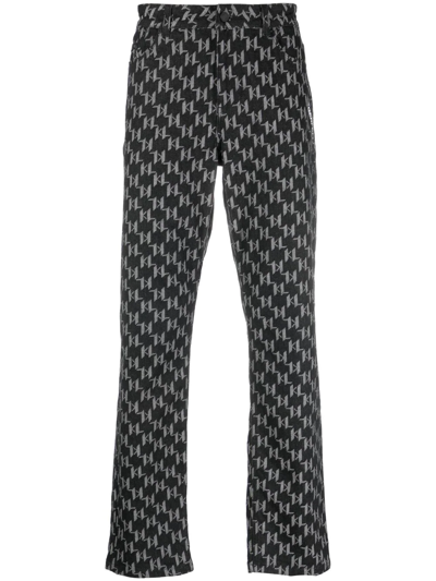 Shop Karl Lagerfeld Logo Straight-leg Jeans In Black