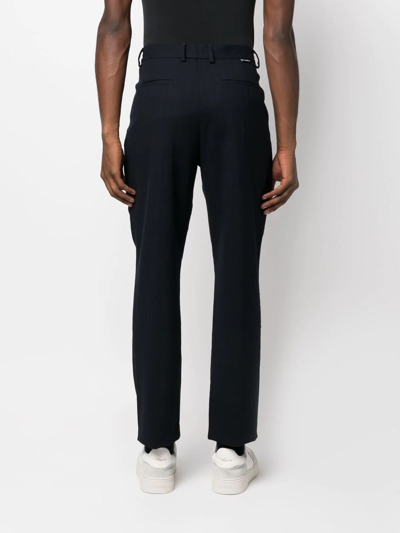 Shop Karl Lagerfeld Straight-leg Tailored Trousers In Blue