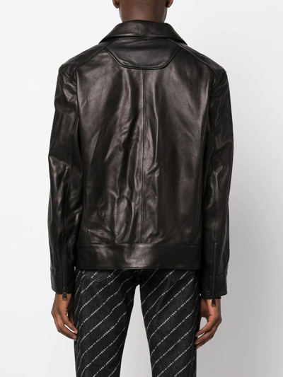 Shop Karl Lagerfeld Zipped Biker Jacket In Black