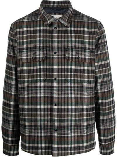 Shop Woolrich Plaid Check-print Shirt Jacket In Green
