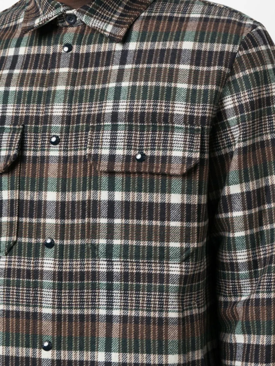 Shop Woolrich Plaid Check-print Shirt Jacket In Green