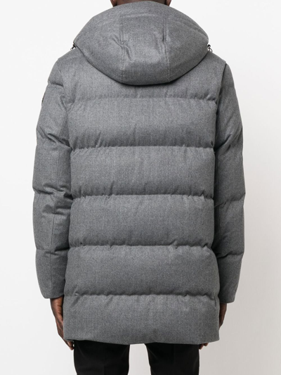 Woolrich Padded Button-down Parka Coat In Grey
