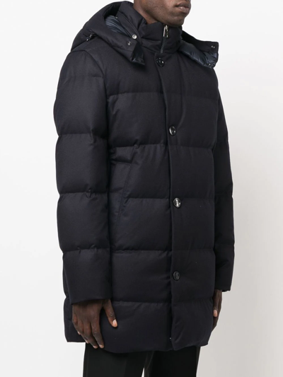 Shop Woolrich Quilted Down Parka Coat In Blue