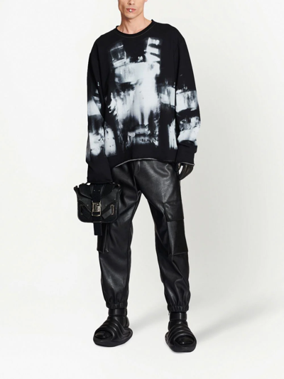 Balmain Felpa Con Stampa In Black