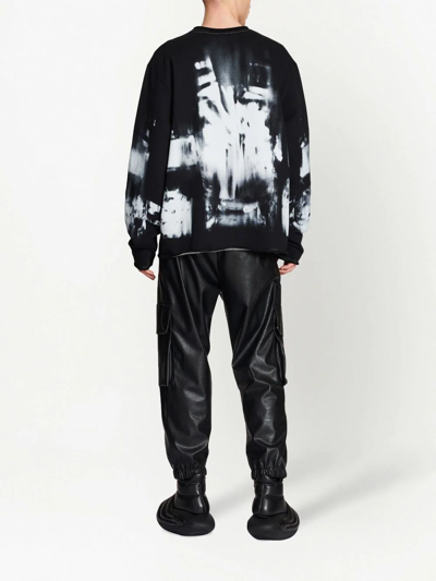 Shop Balmain X-ray Print Sweatshirt In Black