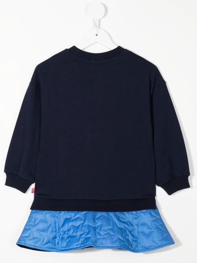 Shop Billieblush Logo-print Sweatshirt Dress In Blue