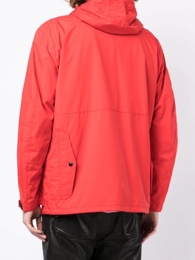 Shop Junya Watanabe Logo Hooded Jacket In Red