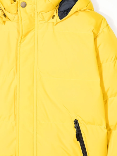 Shop Bonpoint Logo-patch Padded Jacket In Yellow