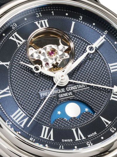 Shop Frederique Constant Classics Heart Beat Moonphase Date 40mm In Blue